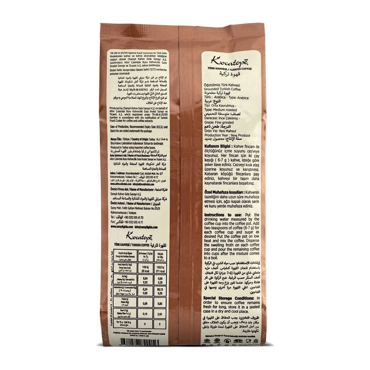 Kocatepe Coffee - Kocatepe 500 gr Ground Turkish Coffee, 3-Pack - Traditional Flavor from Turkiye - MALLTURK