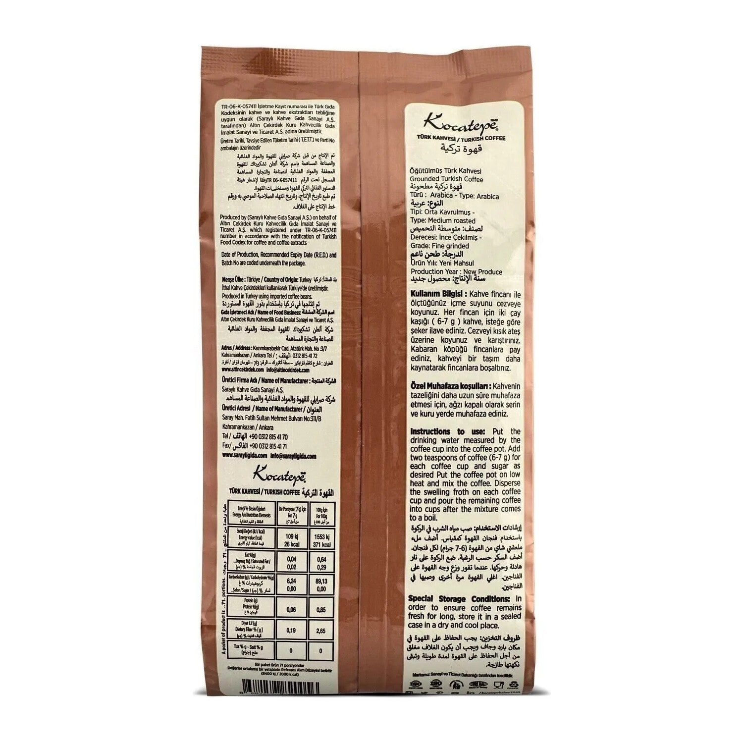 Kocatepe Coffee - Kocatepe 500 gr Ground Turkish Coffee, 3-Pack - Traditional Flavor from Turkiye - MALLTURK