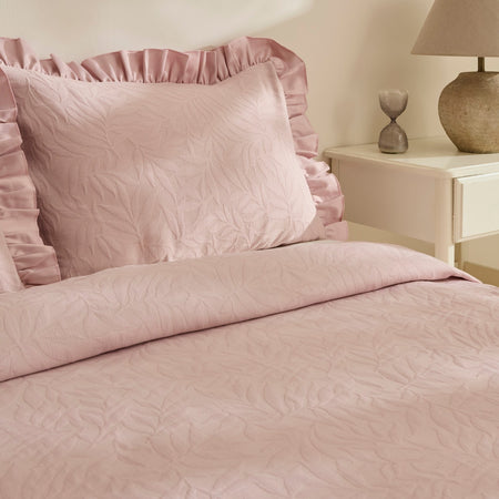 Karaca Home Branley Ruffled Single Bedspread Set, Powder Pink - MALLTURK