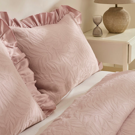Karaca Home Branley Ruffled Single Bedspread Set, Powder Pink - MALLTURK