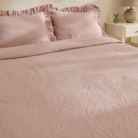 Karaca Home Branley Ruffled Single Bedspread Set, Powder Pink - MALLTURK