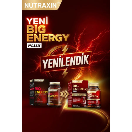 Nutraxin Big Energy Plus 150 mg Kafeinli Ginseng and Zencefil with Dietary Supplement 60 Capsule - MALLTURK