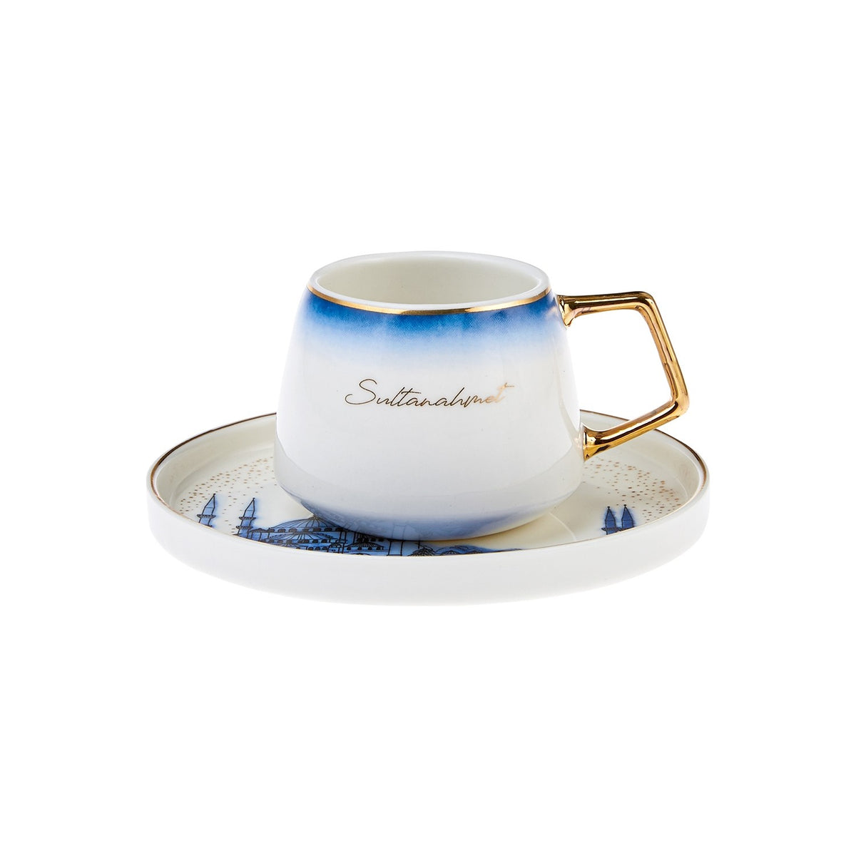 Karaca x IST Collection Istanbul Porcelain Turkish Coffee Cup Set for 6, 100 ml - MALLTURK