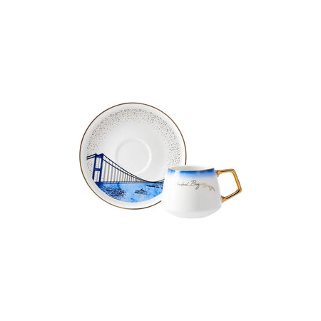 Karaca x IST Collection Istanbul Porcelain Turkish Coffee Cup Set for 6, 100 ml - MALLTURK