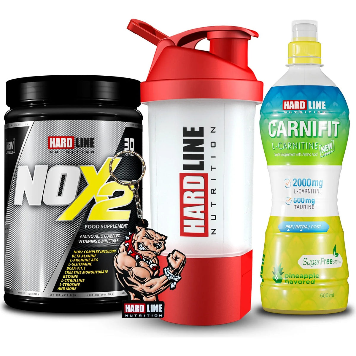 Hardline Nutrition Hardline Nox 2 1090 gr + Carnifit 500 ml 24-Pack Combination - MALLTURK