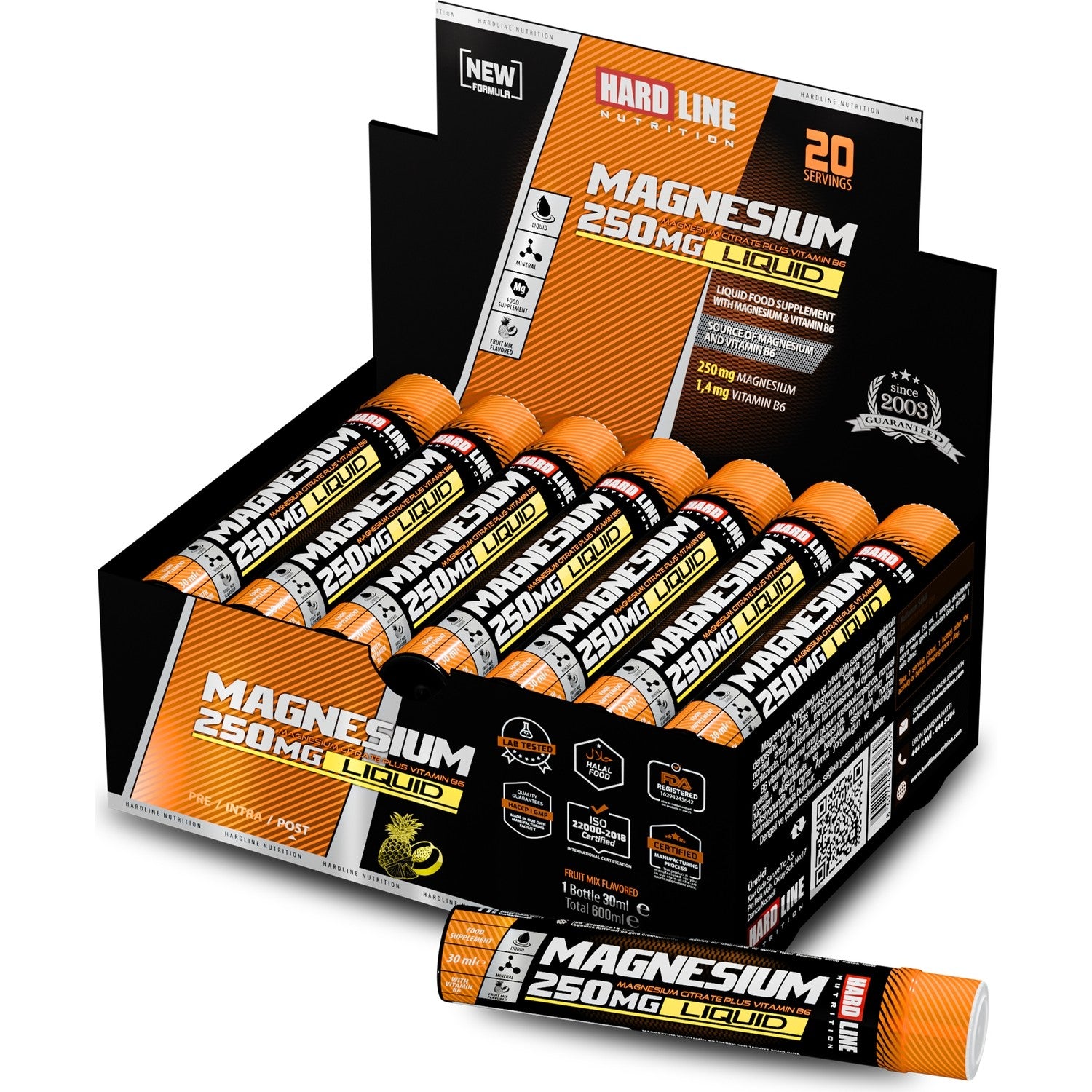Hardline Nutrition Magnesium Liquid 250 mg 20 Magnesium Shots - MALLTURK