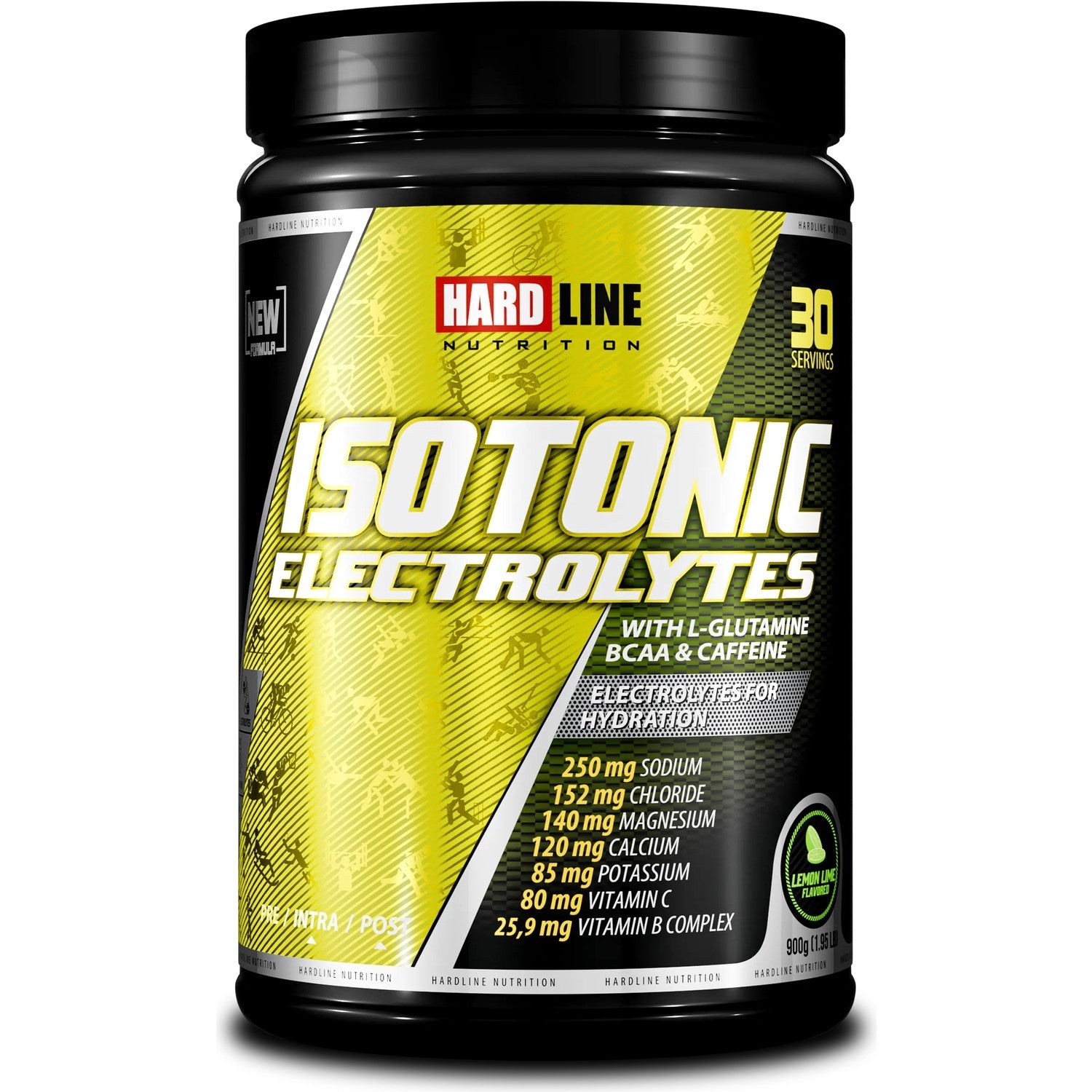 Hardline Nutrition Isotonic Electrolyte Powder Lime Flavored 900g Fast Carbohydrate Support - MALLTURK