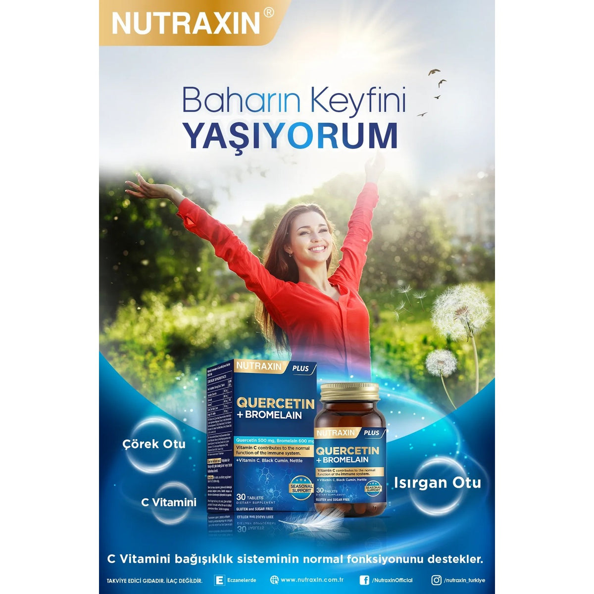 Nutraxin Quercetin + Bromelain 30 Tablet - MALLTURK