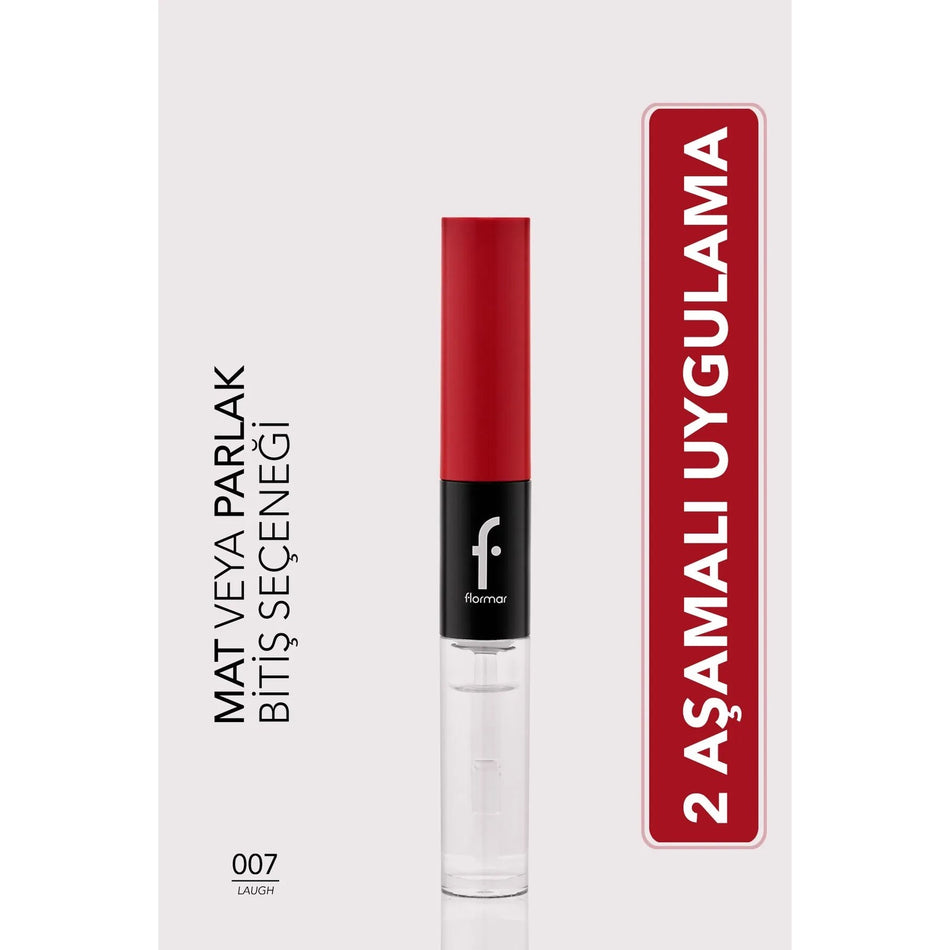 Flormar Duoglam High Pigment Creamy Liquid Lipstick & Ultra Long-Lasting Lip Gloss - 007 Laugh