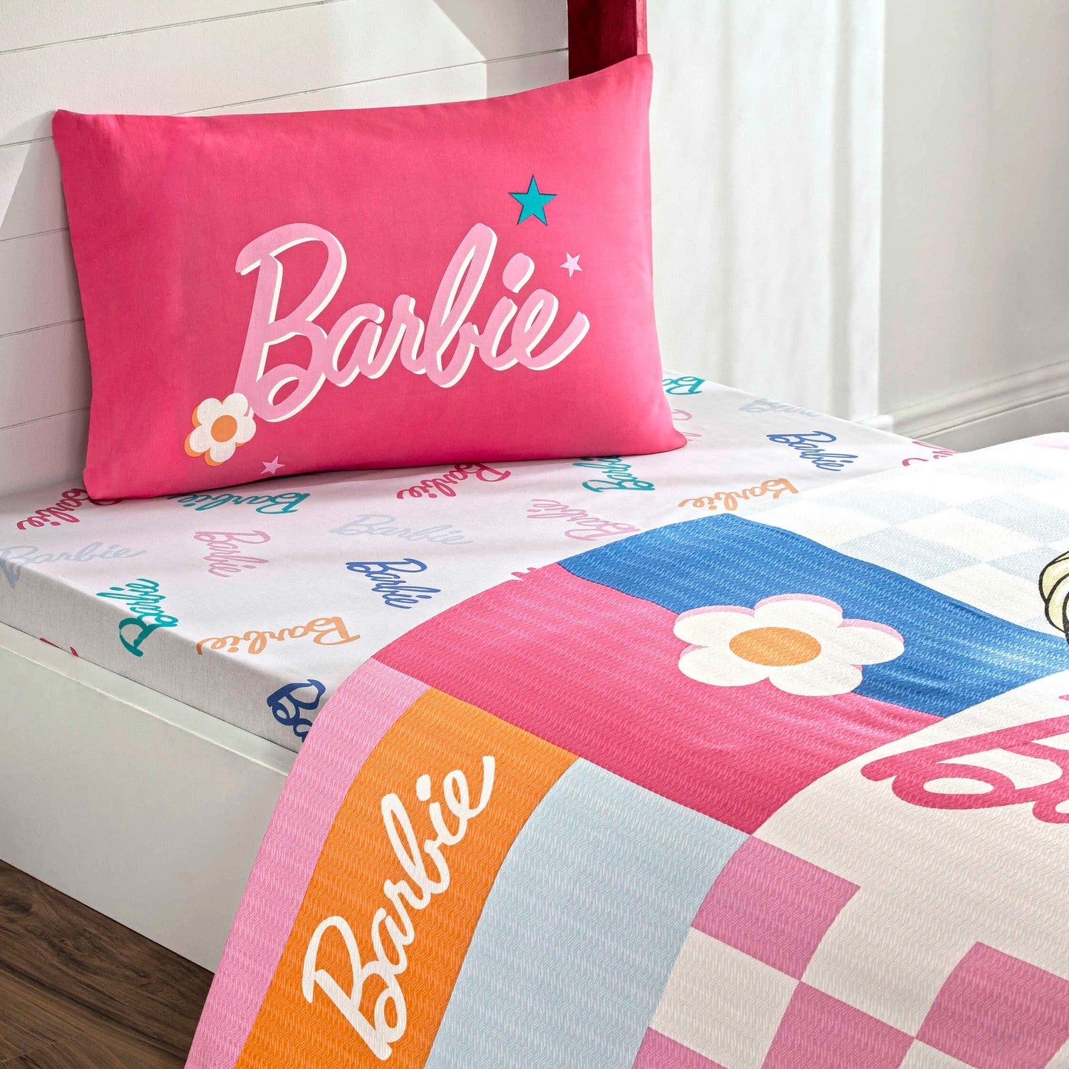 Tac Licensed barbie colourful Cotton Single Pique Bedding Set - MALLTURK