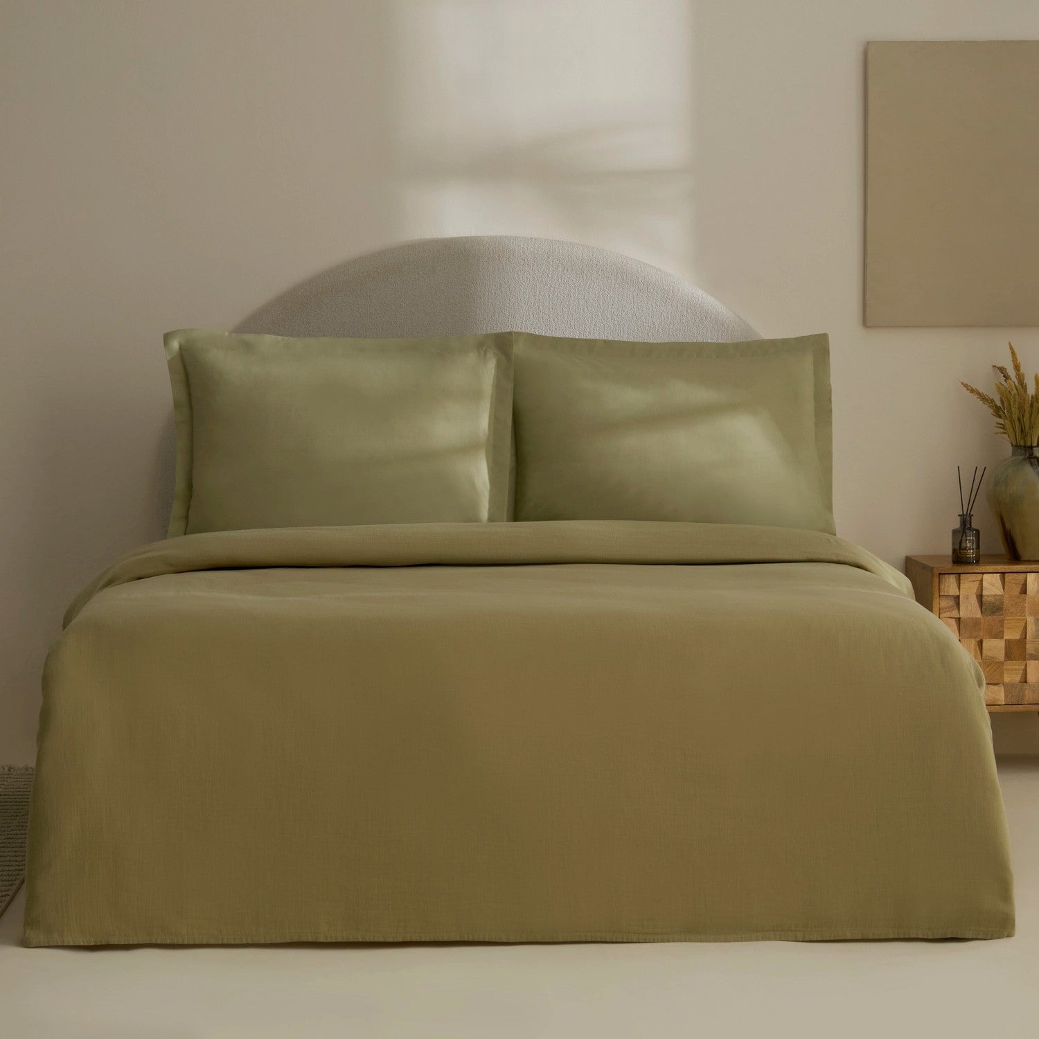 Karaca Home Farel Muslin Double Bed Quilt Set, Sage - MALLTURK