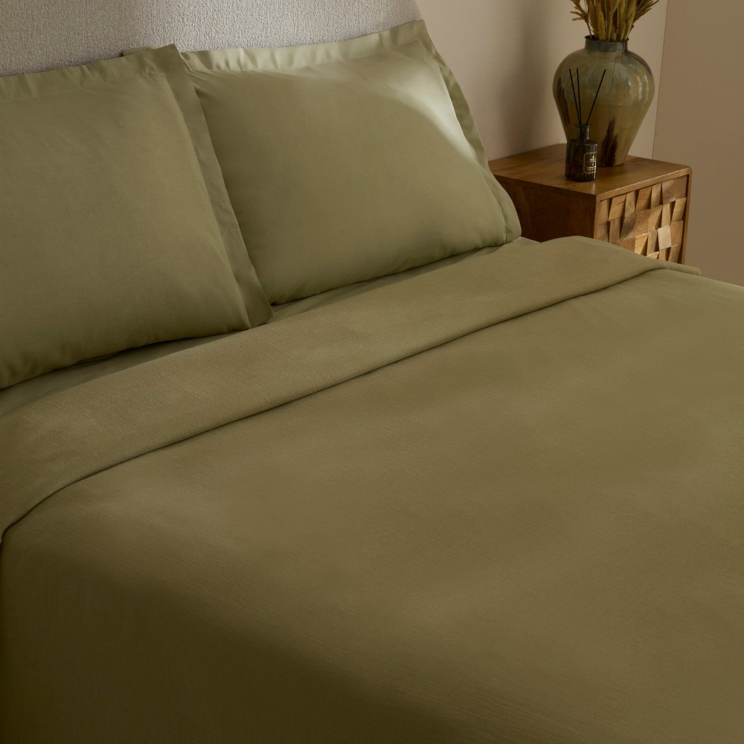 Karaca Home Farel Muslin Double Bed Quilt Set, Sage - MALLTURK