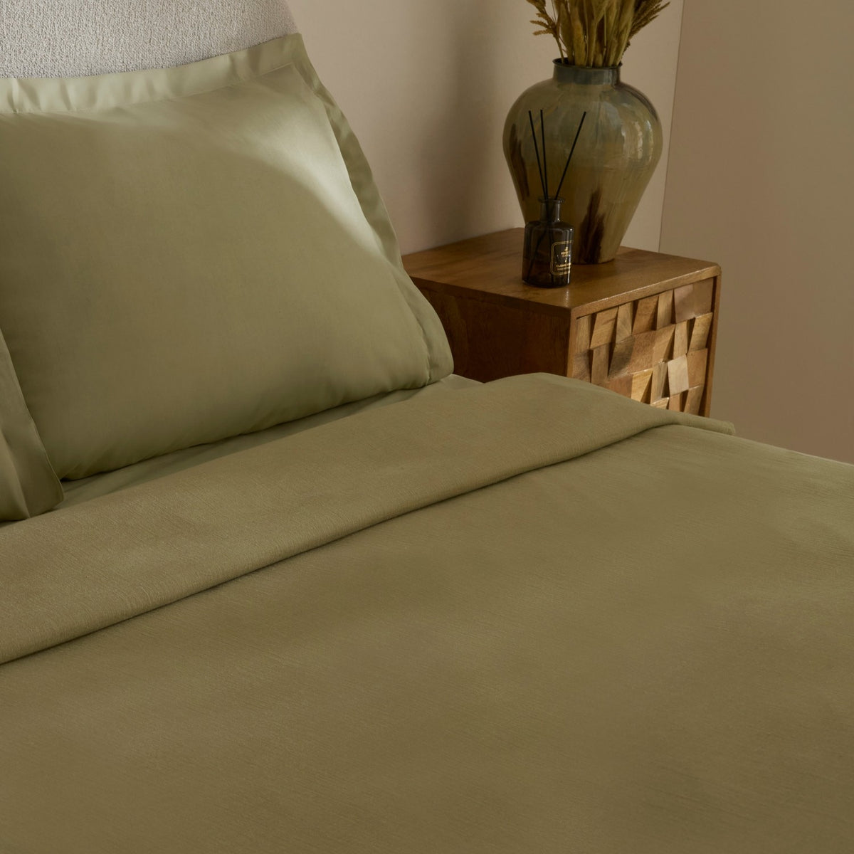 Karaca Home Farel Muslin Double Bed Quilt Set, Sage - MALLTURK