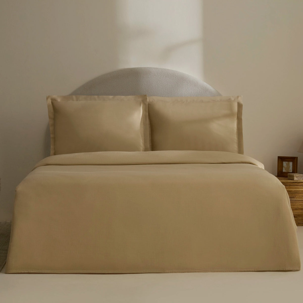 Karaca Home Farel Muslin Double Bed Quilt Set, Mink - MALLTURK