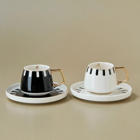 Karaca 50th Anniversary Signature Collection Korea Turkish Coffee Cup Set for 2, 100 ml - MALLTURK