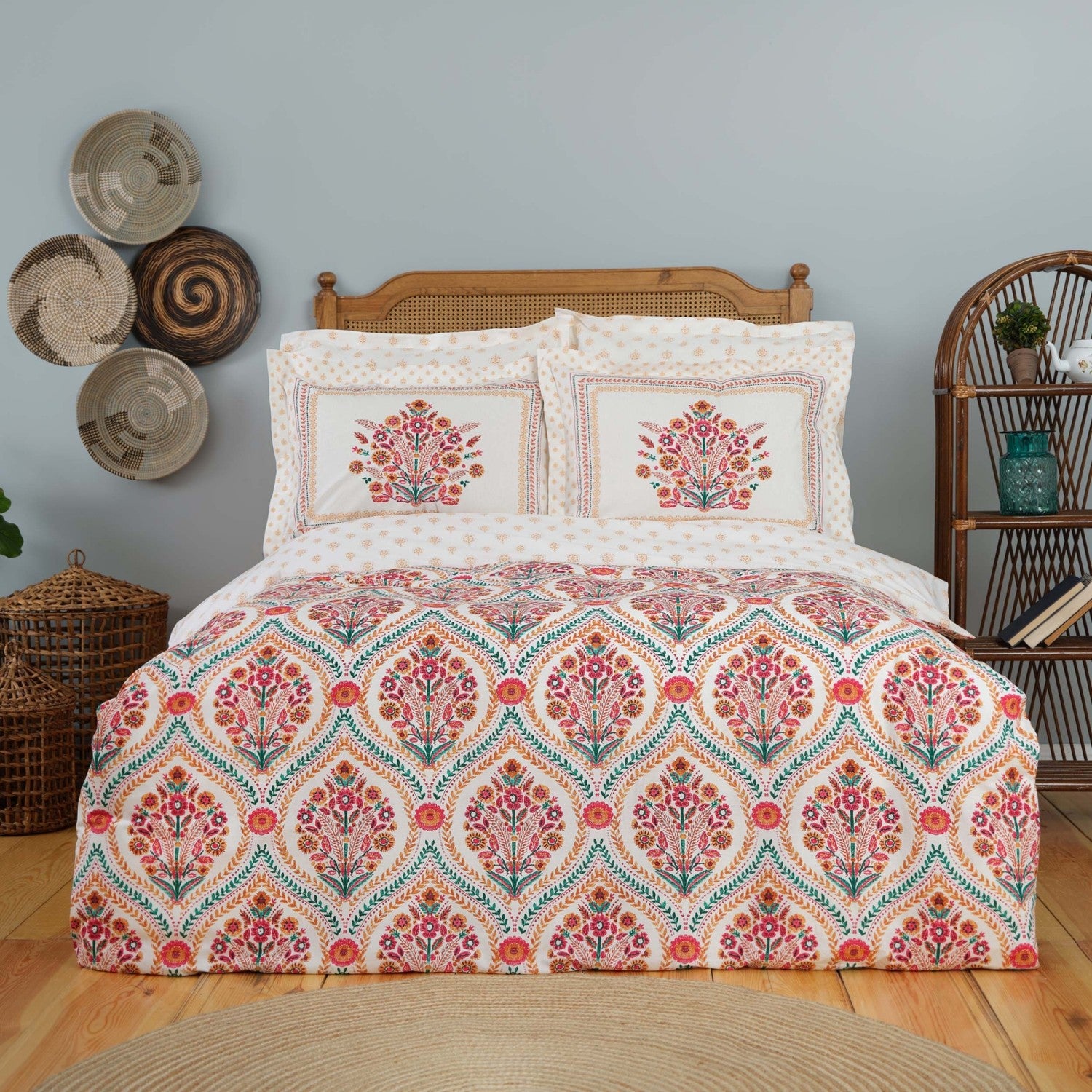 Karaca Home Carmenta Kiremit %100 Cotton Double Duvet Cover Set - MALLTURK