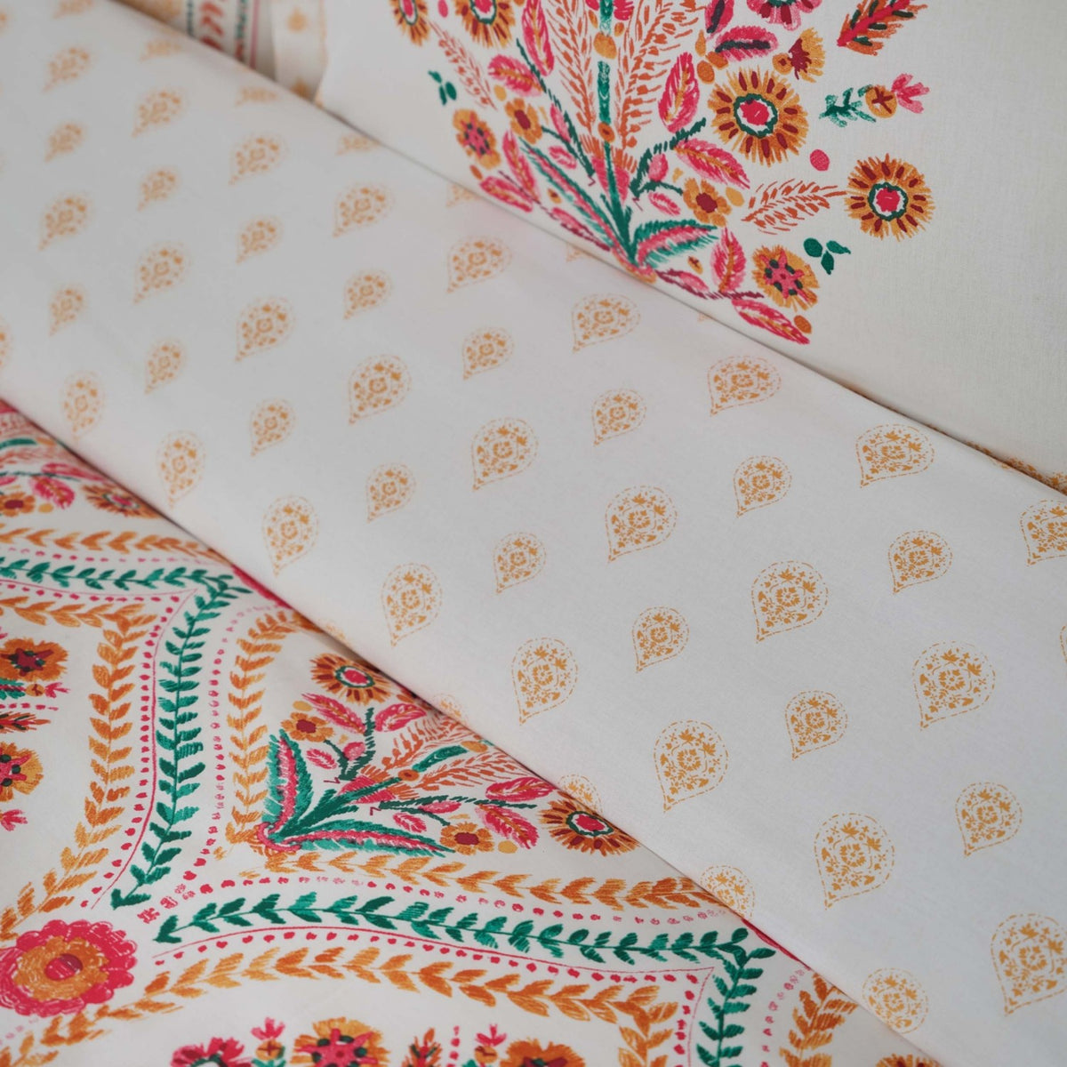 Karaca Home Carmenta Kiremit %100 Cotton Double Duvet Cover Set - MALLTURK