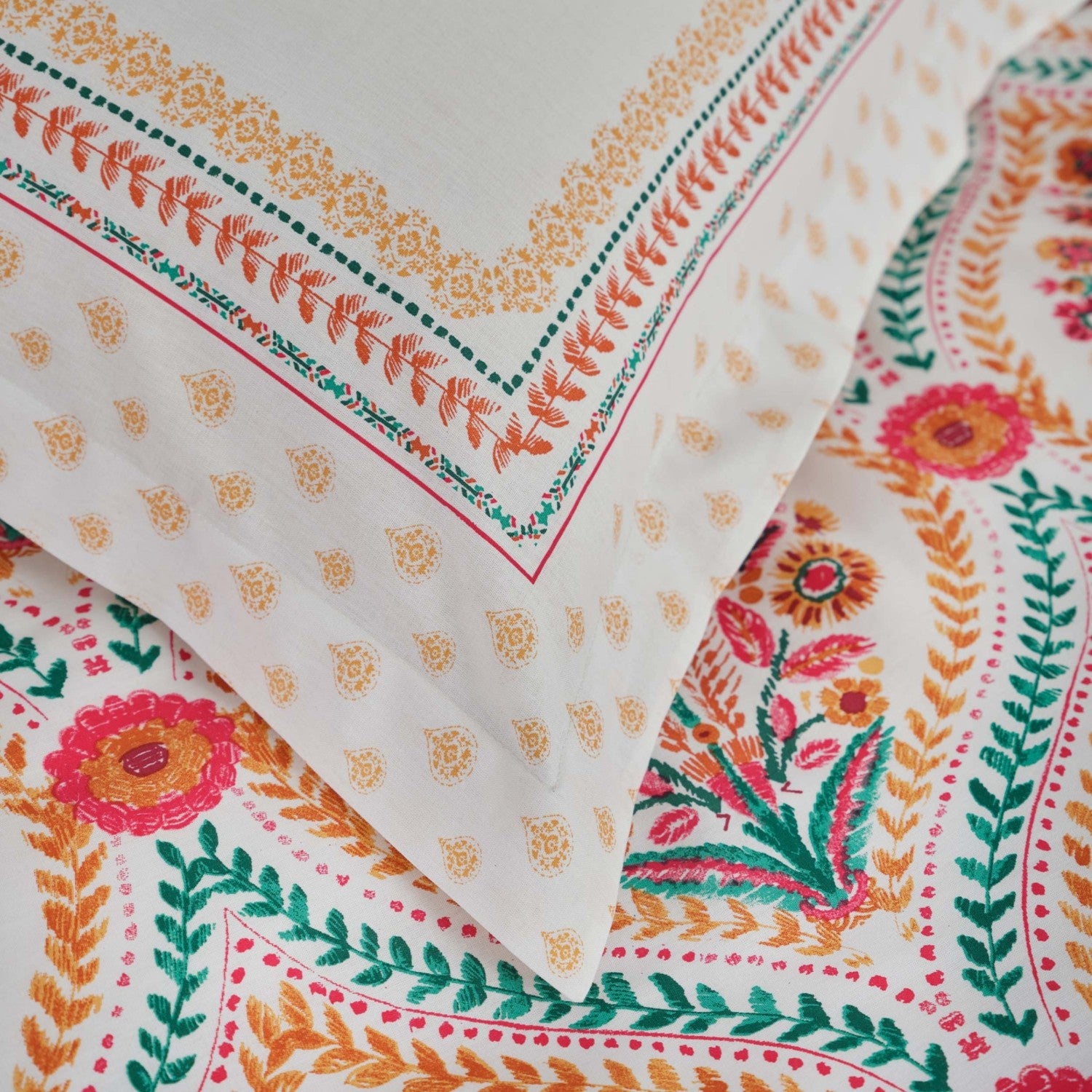 Karaca Home Carmenta Kiremit %100 Cotton Double Duvet Cover Set - MALLTURK
