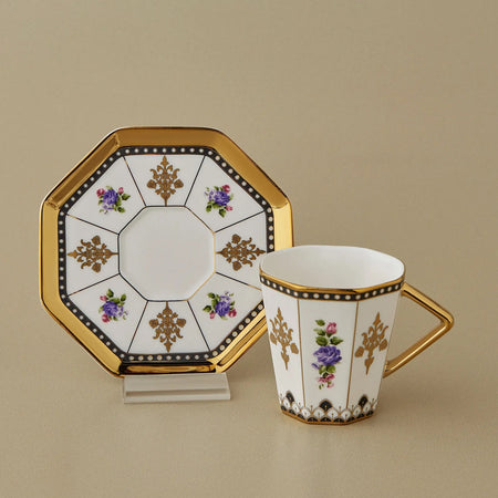 Karaca Alia Turkish Coffee Cup Set for 6, 100 ml - MALLTURK