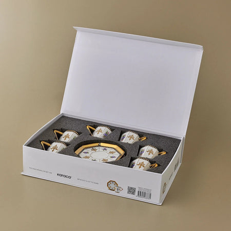 Karaca Alia Turkish Coffee Cup Set for 6, 100 ml - MALLTURK