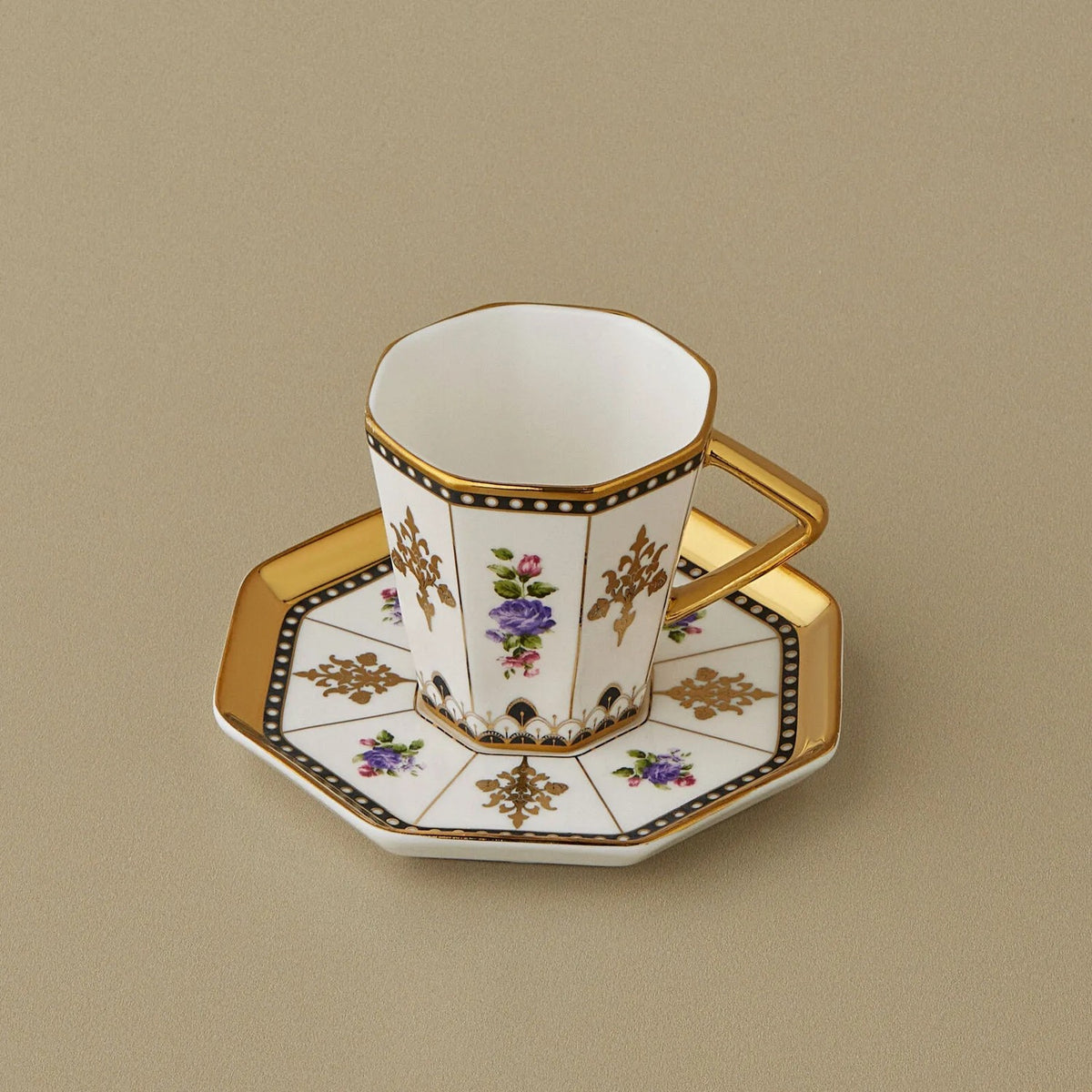 Karaca Alia Turkish Coffee Cup Set for 6, 100 ml - MALLTURK