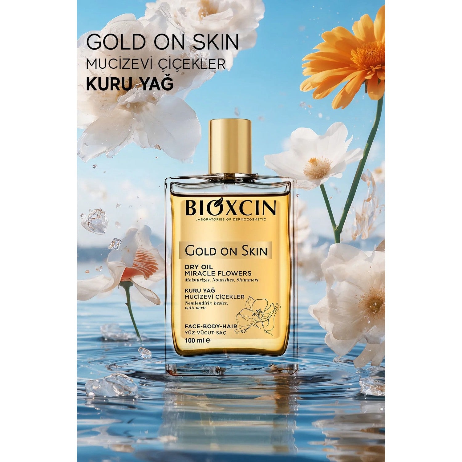 Bioxcin Gold On Skin Dry Oil