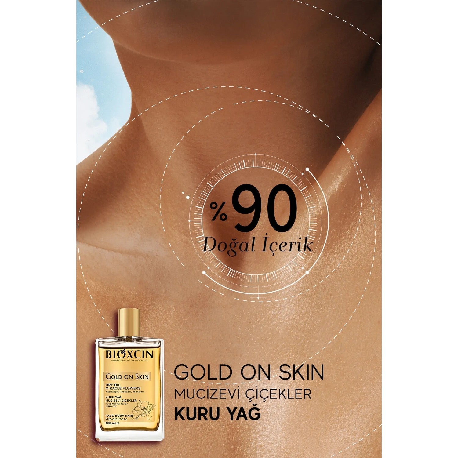 Bioxcin Gold On Skin Dry Oil