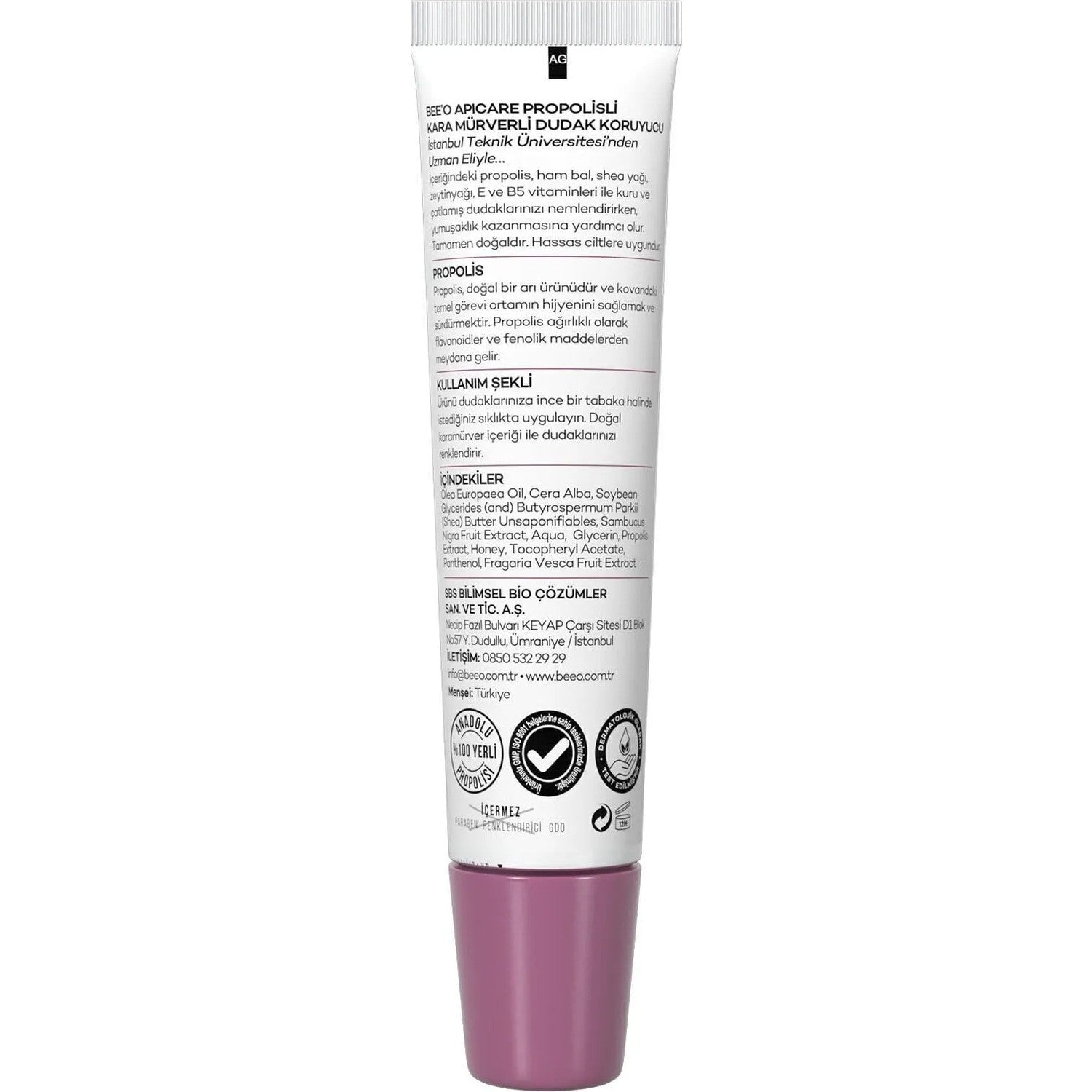 BEE'O Lip Balm Moisturizing Care Black Elderberry 10 ml - MALLTURK