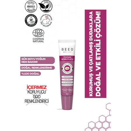 BEE'O Lip Balm Moisturizing Care Black Elderberry 10 ml - MALLTURK