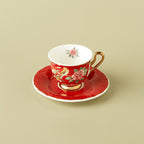 Karaca Red Rose Turkish Coffee Cup Set for 2, 90 ml