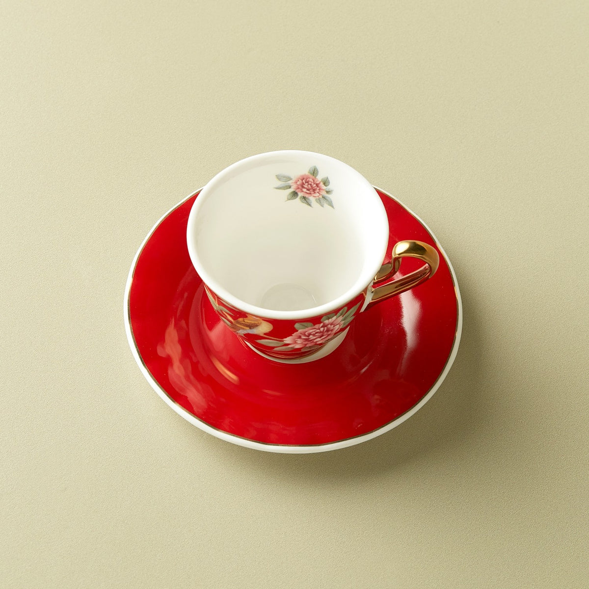 Karaca Red Rose Turkish Coffee Cup Set for 2, 90 ml - MALLTURK