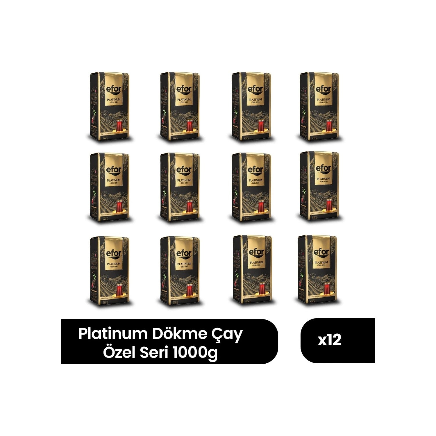 Efor tea Efor Platinum Ozel Seri loose leaf black tea 1000 g - 12-pack case - MALLTURK