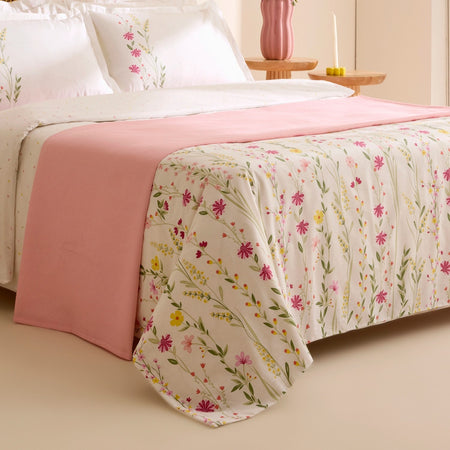 Karaca Home Isolde %100 Cotton Double Duvet Cover and Pique Set Pink - MALLTURK