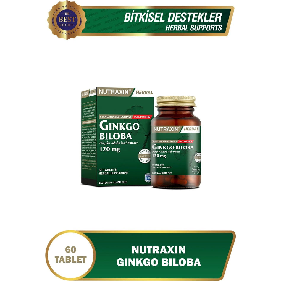 Nutraxin Ginkgo Biloba 120 mg 60 Tablet - MALLTURK