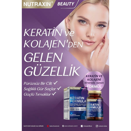 Nutraxin Keratin Formula Hair Nails Skin Dietary Supplement 60 Tablet - MALLTURK