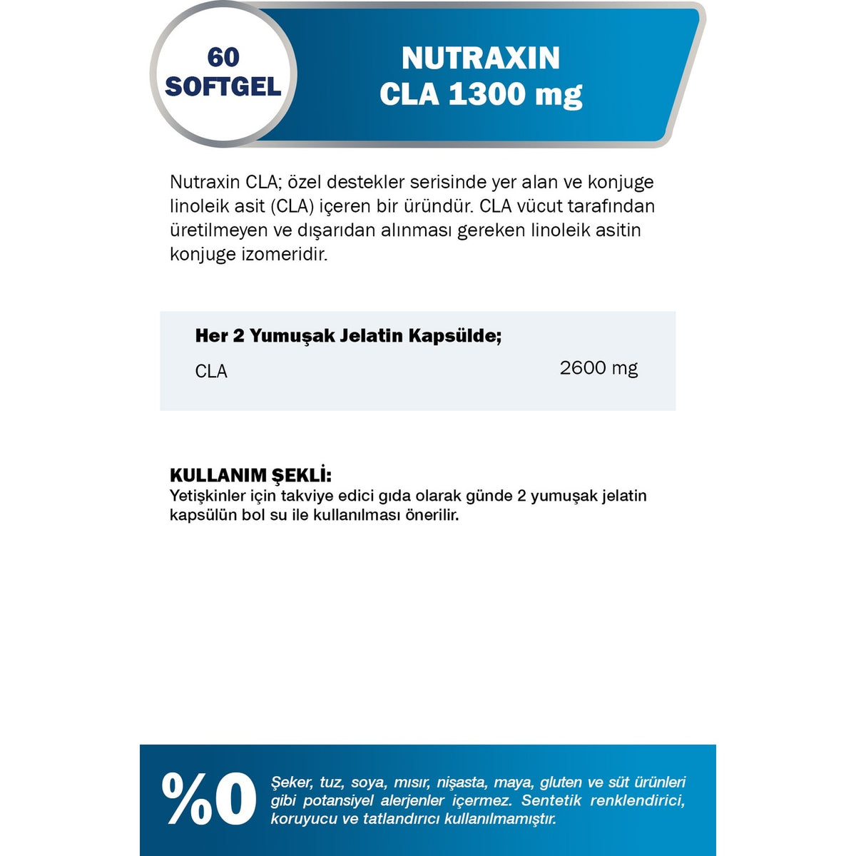 Nutraxin Tonalin Cla 1300 Mg 60 Softgel - Safflower Oil - MALLTURK
