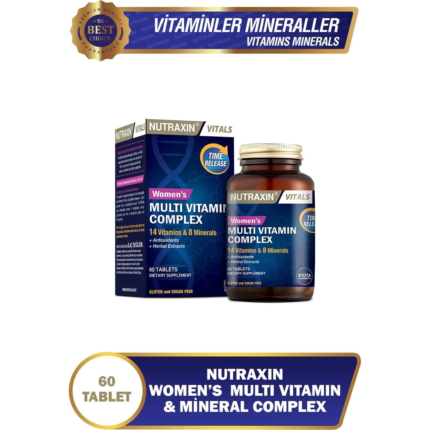 Nutraxin Women's Multi Vitamin Mineral Complex 60 Tablet - MALLTURK