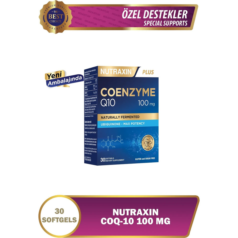 Nutraxin Koenzim Q10 100 Mg Dietary Supplement 30 Softgel - Coenzym, Coq10 - MALLTURK