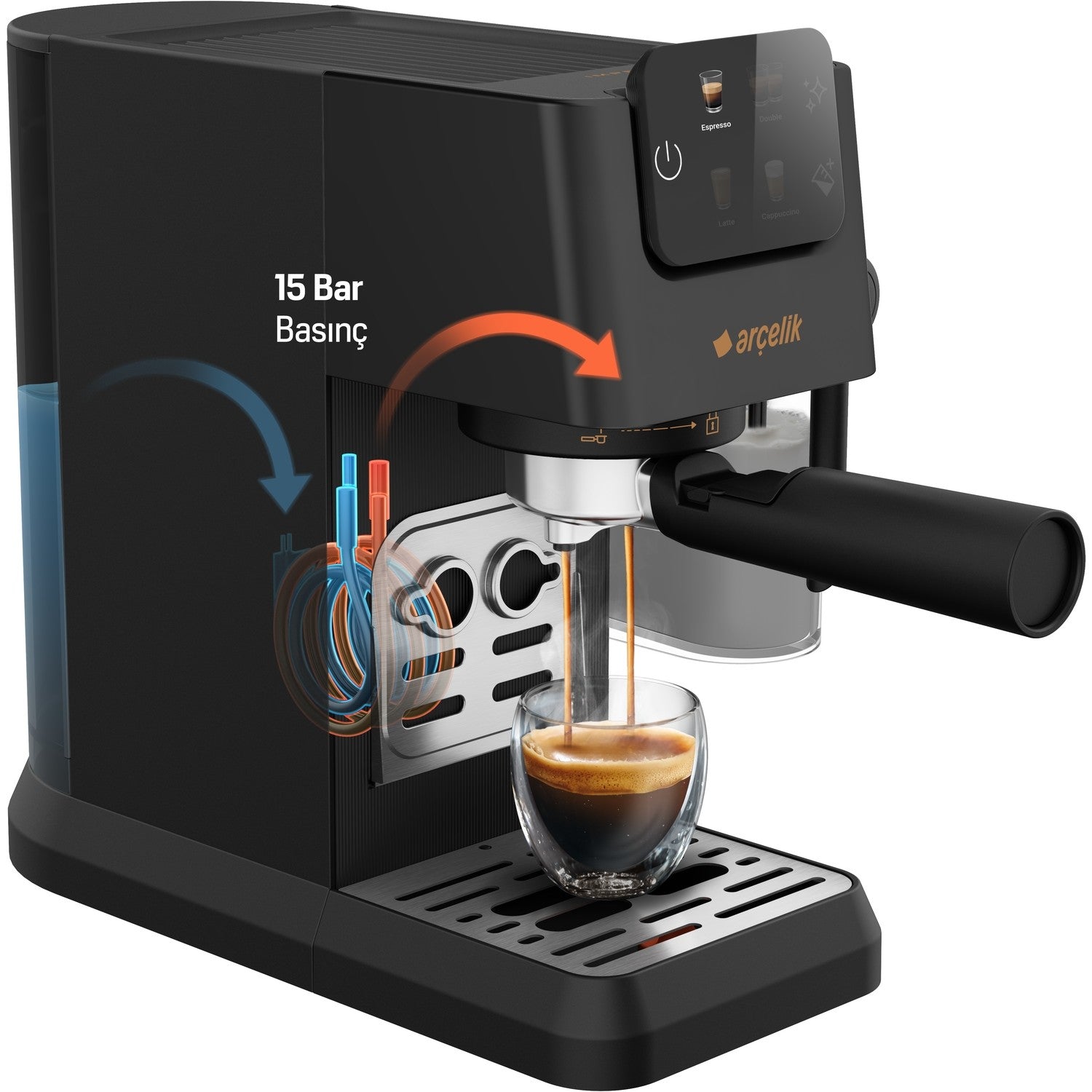 Arcelik EM 3353 Imperium Barista Semi-Automatic Espresso Machine - MALLTURK