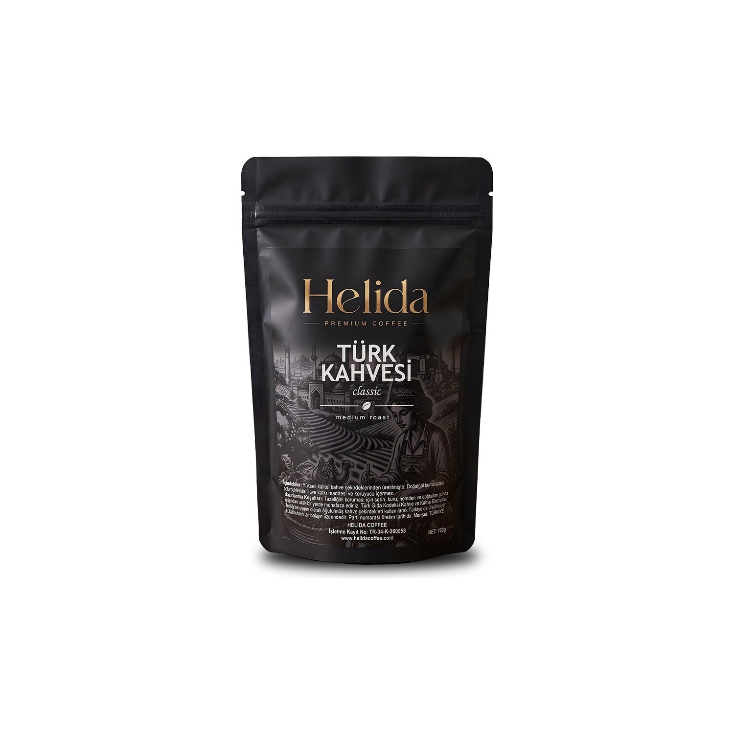 Helida Medium Roast Turkish Coffee 100 g - MALLTURK