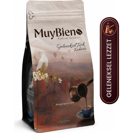 MuyBieno Coffee - MuyBieno Turkish Coffee with Plenty of Foam, 100% Arabica, intensely Flavored Traditional Turkish Coffee, 250g - MALLTURK