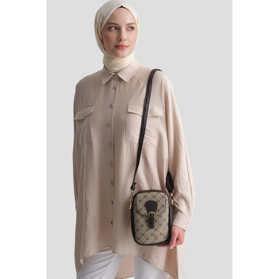 Armine Polka Dot Handbag, Mink Model - MALLTURK