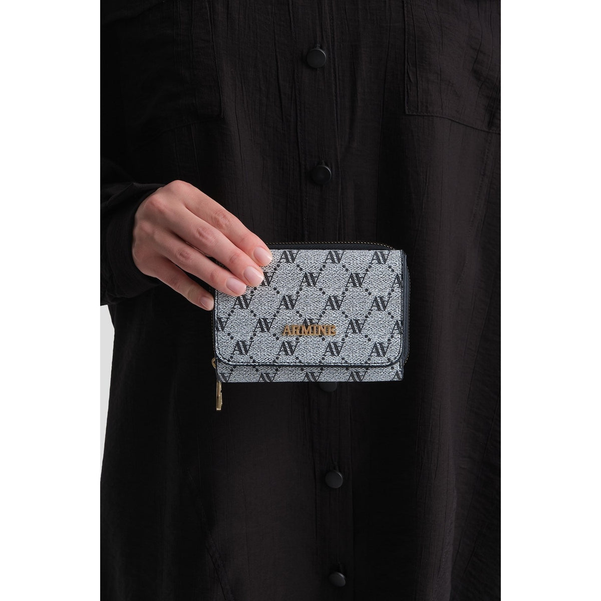 Armine Polka Dot Wallet Grey Collection - MALLTURK