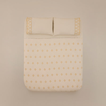 Karaca Home Nobile Embroidered Muslin Double Bed Quilt Set Yellow - MALLTURK