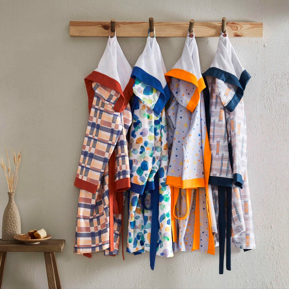 Tac Prisma Printed Teen Bathrobe Orange S/M - MALLTURK