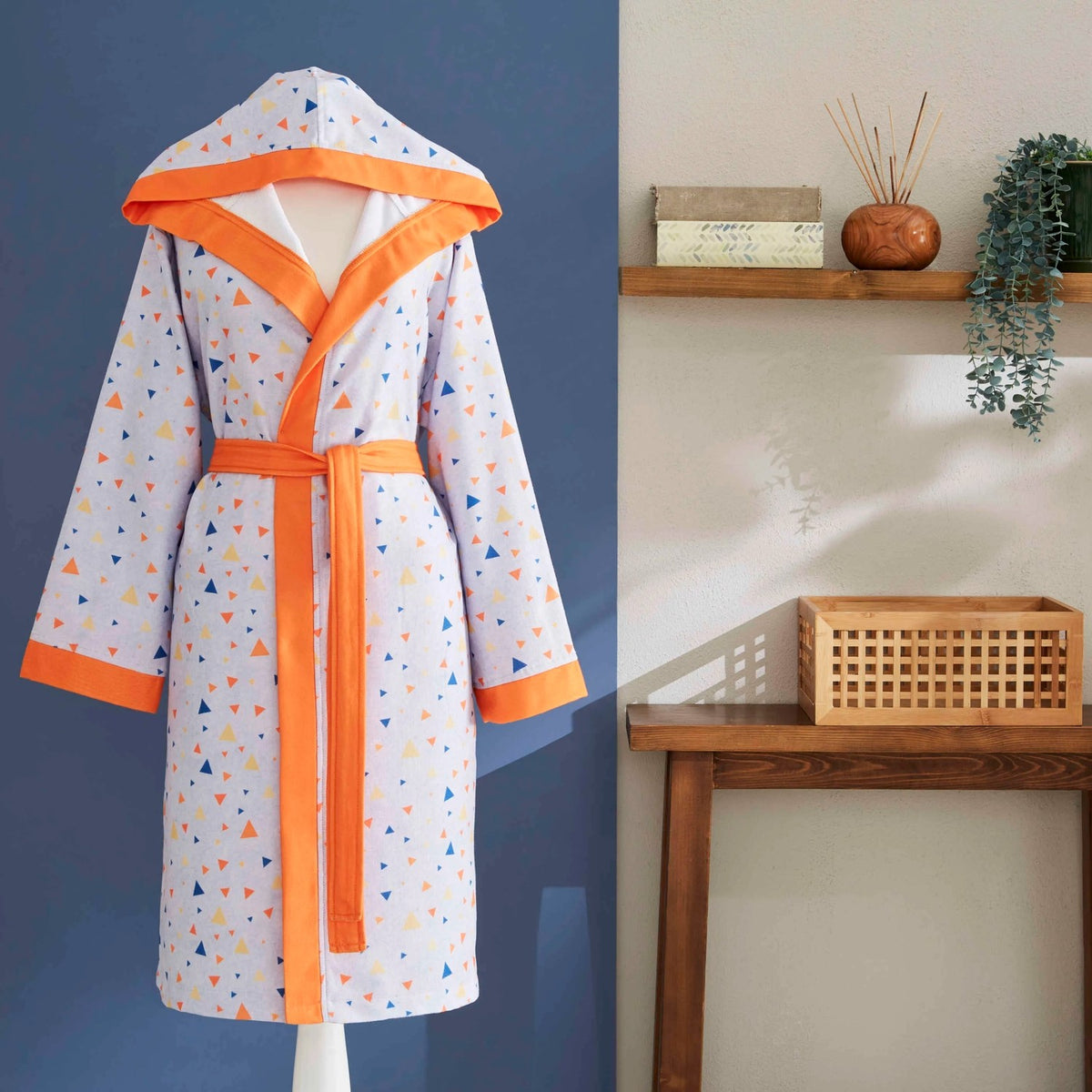 Tac Prisma Printed Teen Bathrobe Orange M/L - MALLTURK