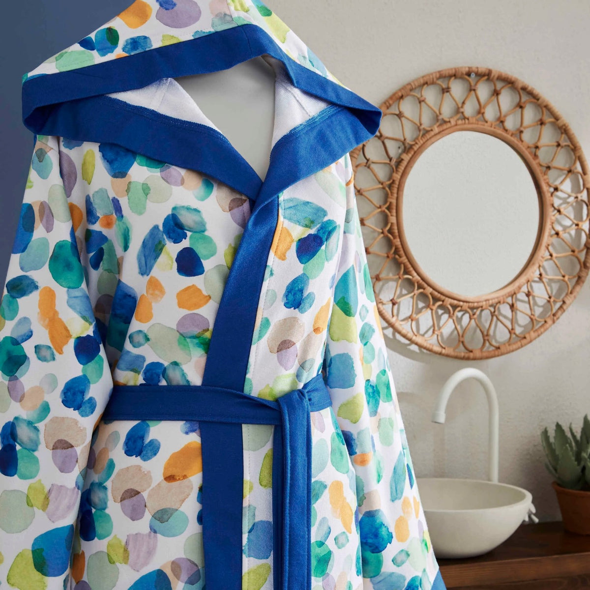 Tac Loria Printed Young Woman Bathrobe Yellow M/L - MALLTURK