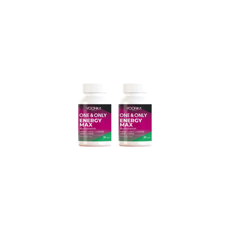 Voonka One and Only Energy Max 1+1 Multivitamin 30 Capsules Ginseng CoQ10 L-Carnitine D-Ribose - MALLTURK