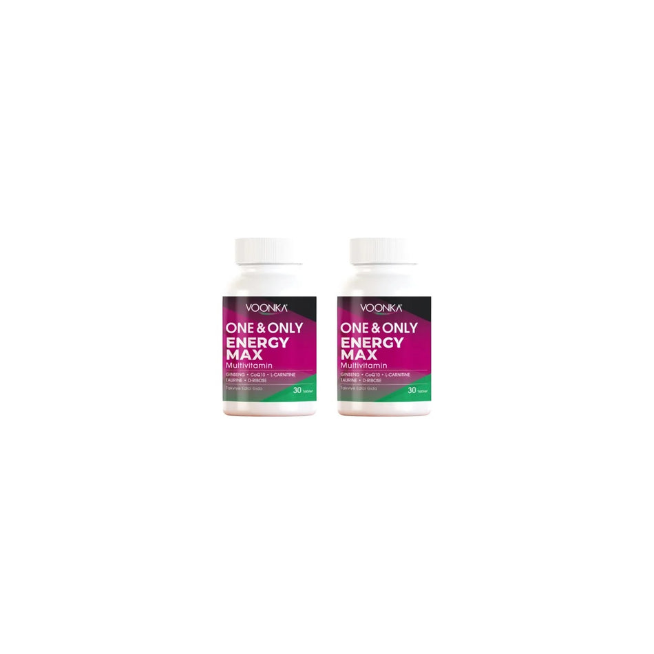 Voonka One and Only Energy Max 1+1 Multivitamin 30 Capsules Ginseng CoQ10 L-Carnitine D-Ribose