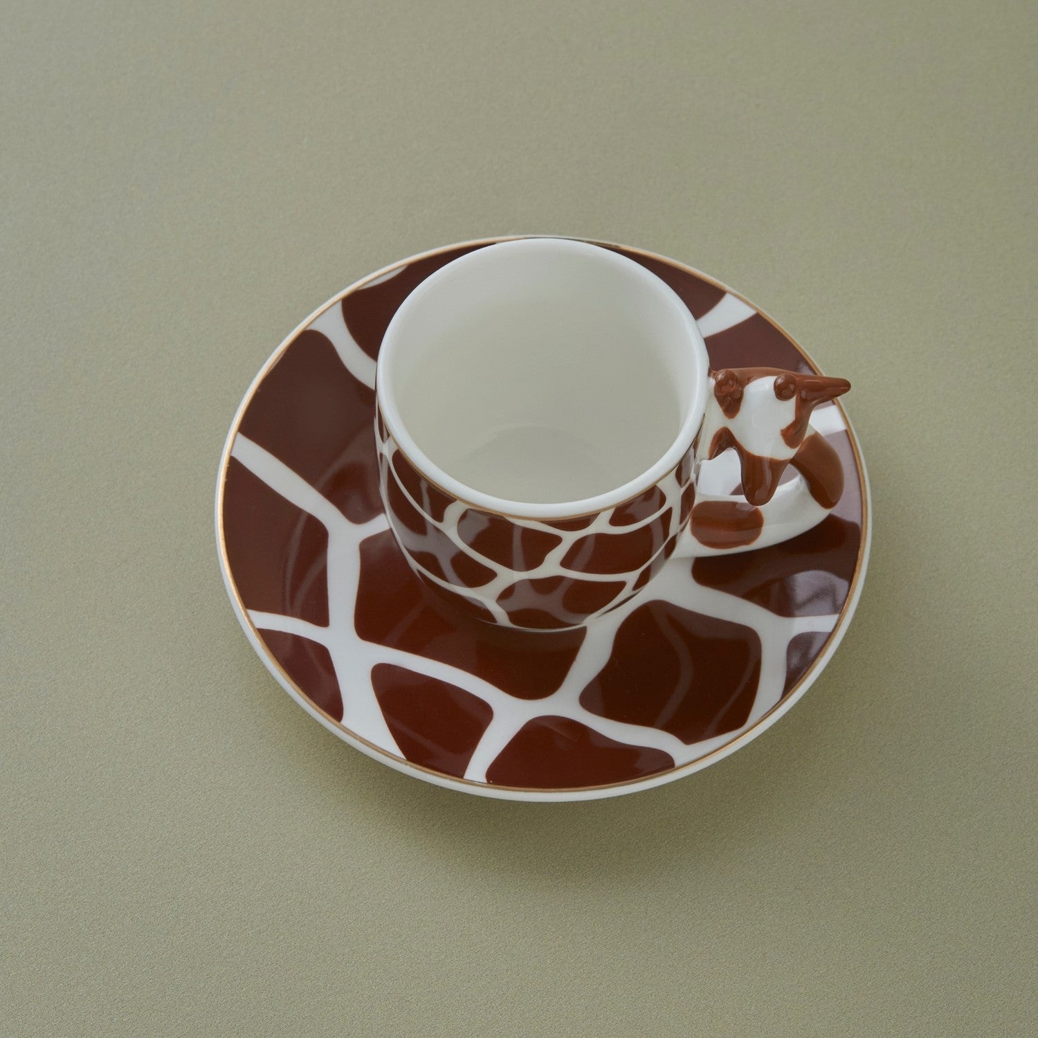 Karaca Giraffe Pattern Turkish Coffee Cup Set for 2, 90 ml - MALLTURK